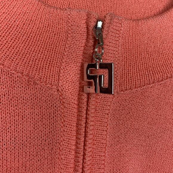 St John sport womens p small pink wool knit zip up braided sweater barbie vintag - Picture 7 of 13